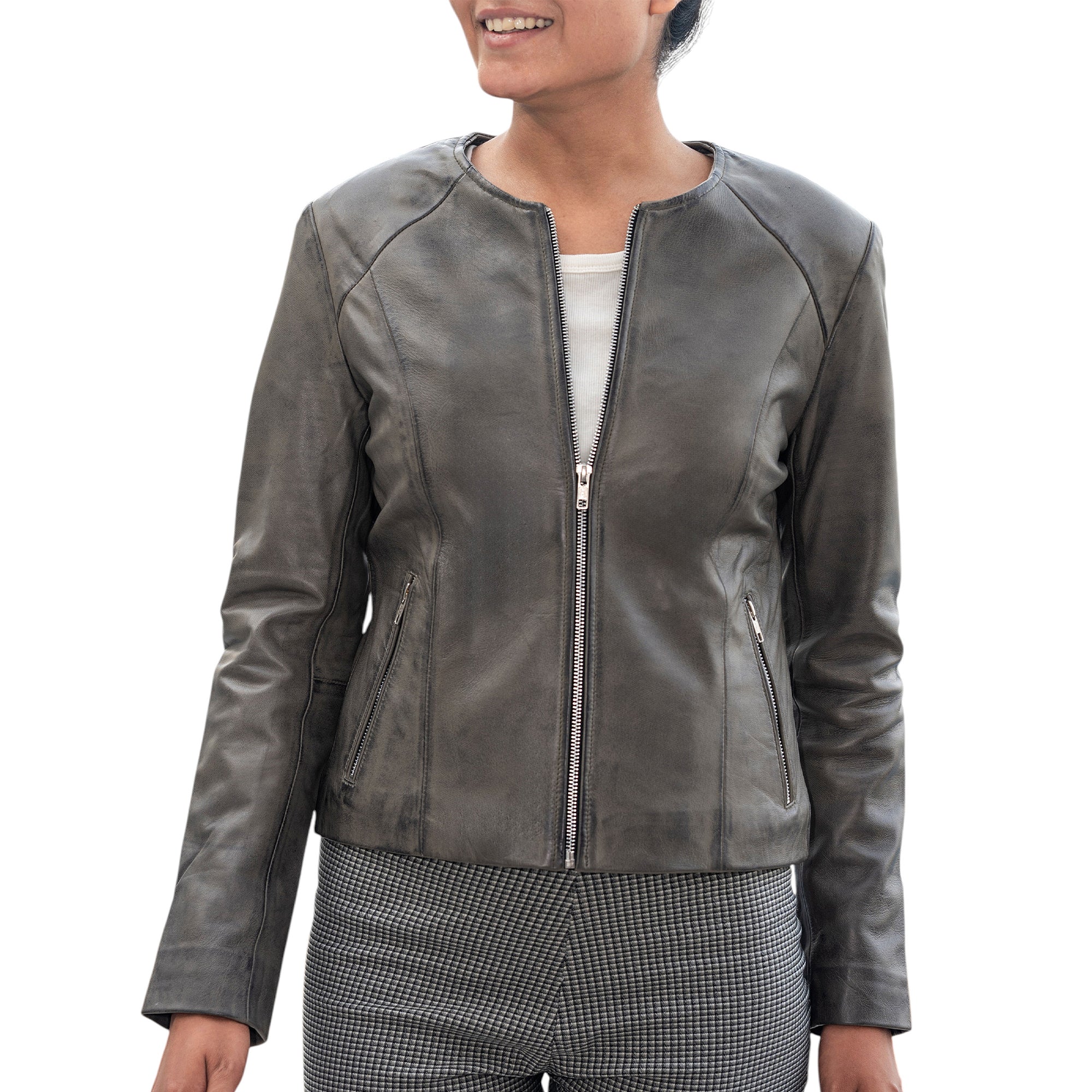 Womens Basic Everyday Leather Jacket