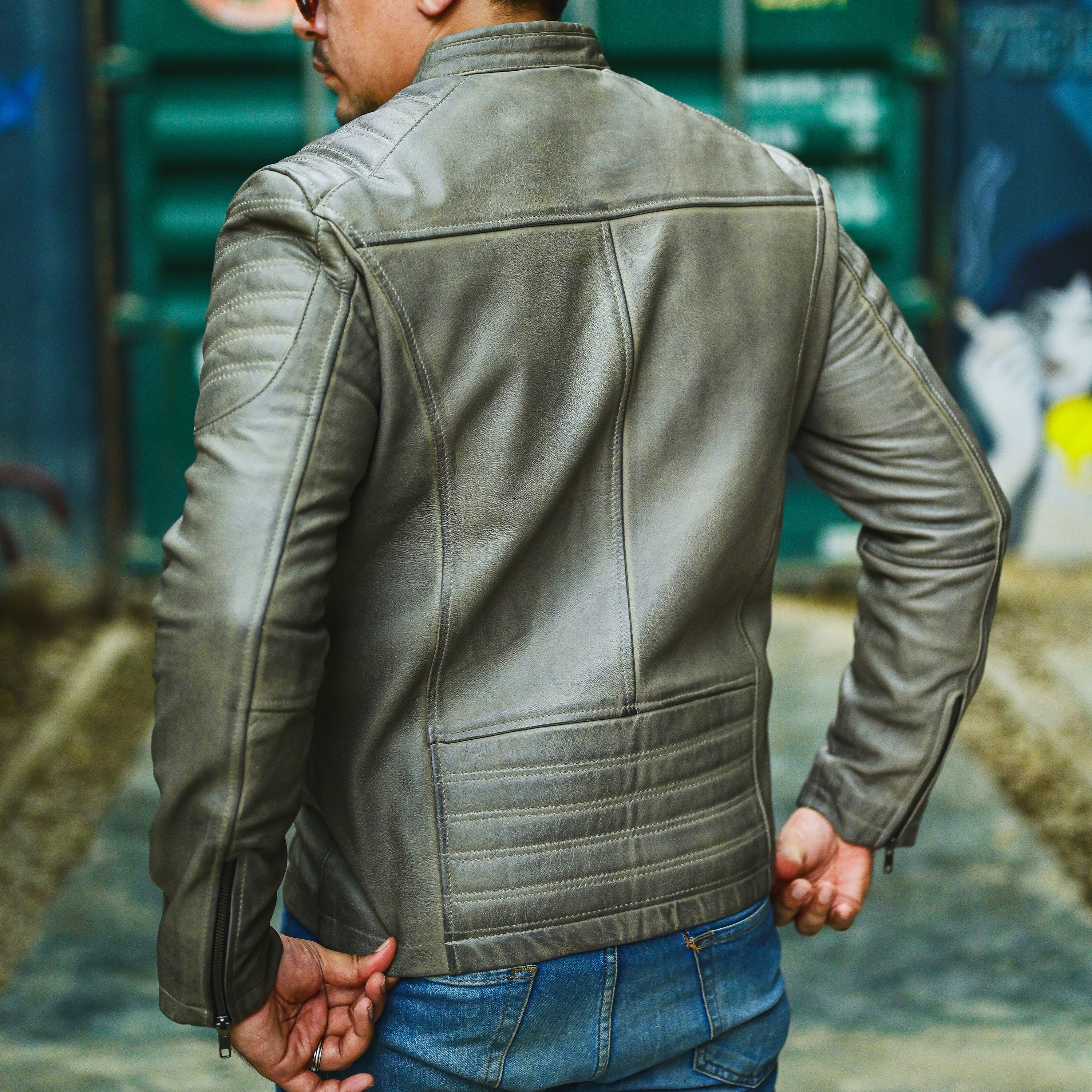 Jild Biker Style Cafe Racer Vintage Look Motorcycle Jacket