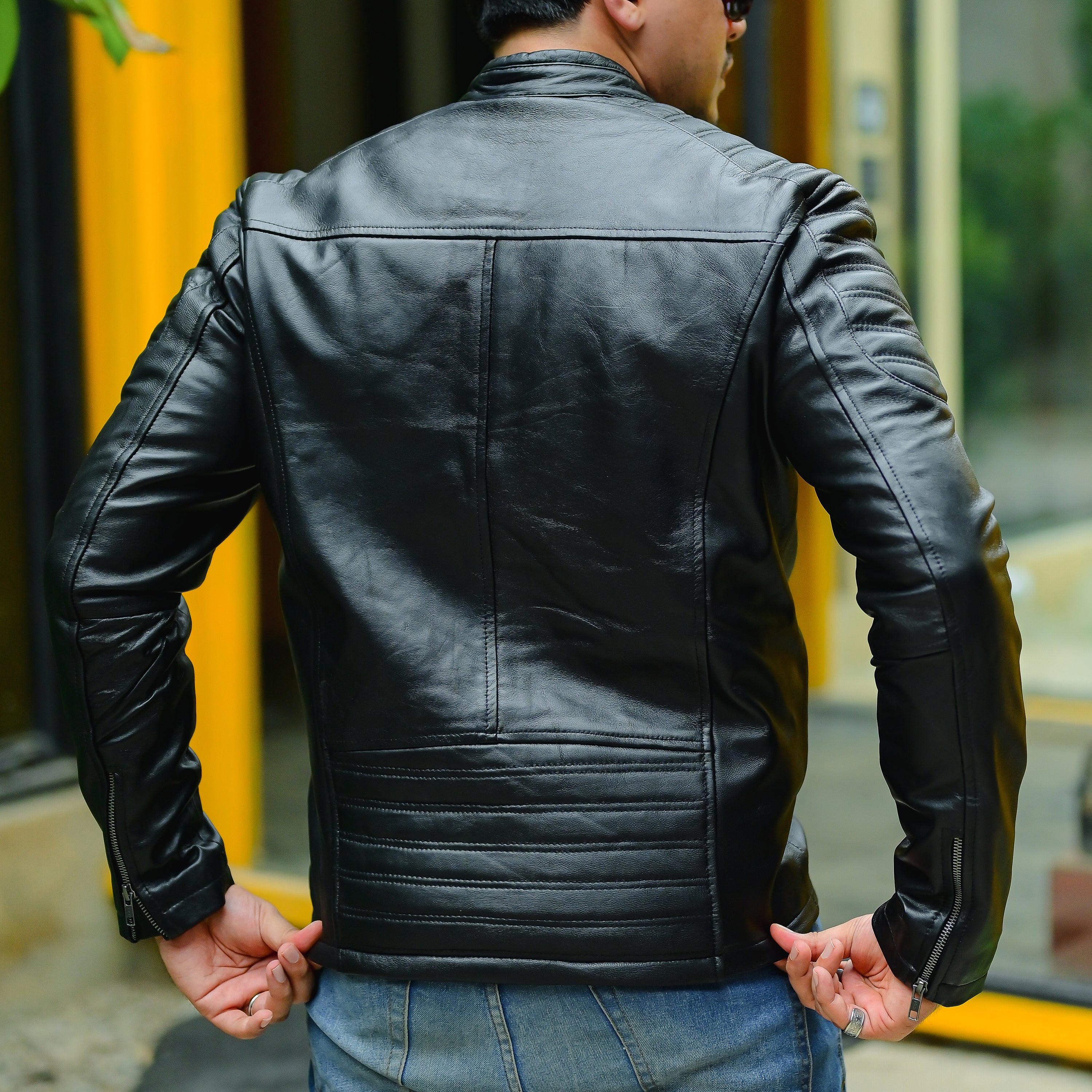 Jild Biker Style Cafe Racer Vintage Look Motorcycle Jacket