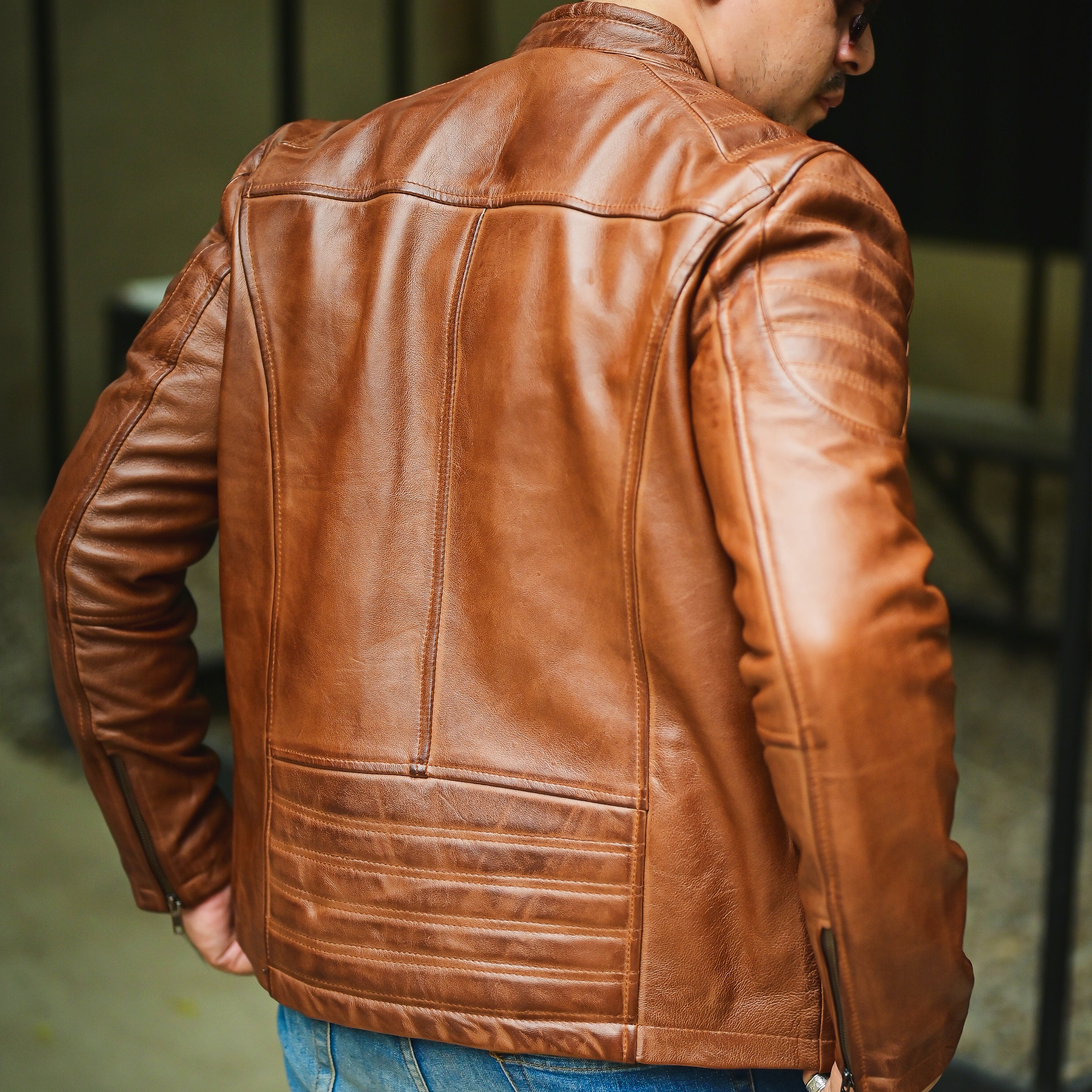 Jild Biker Style Cafe Racer Vintage Look Motorcycle Jacket