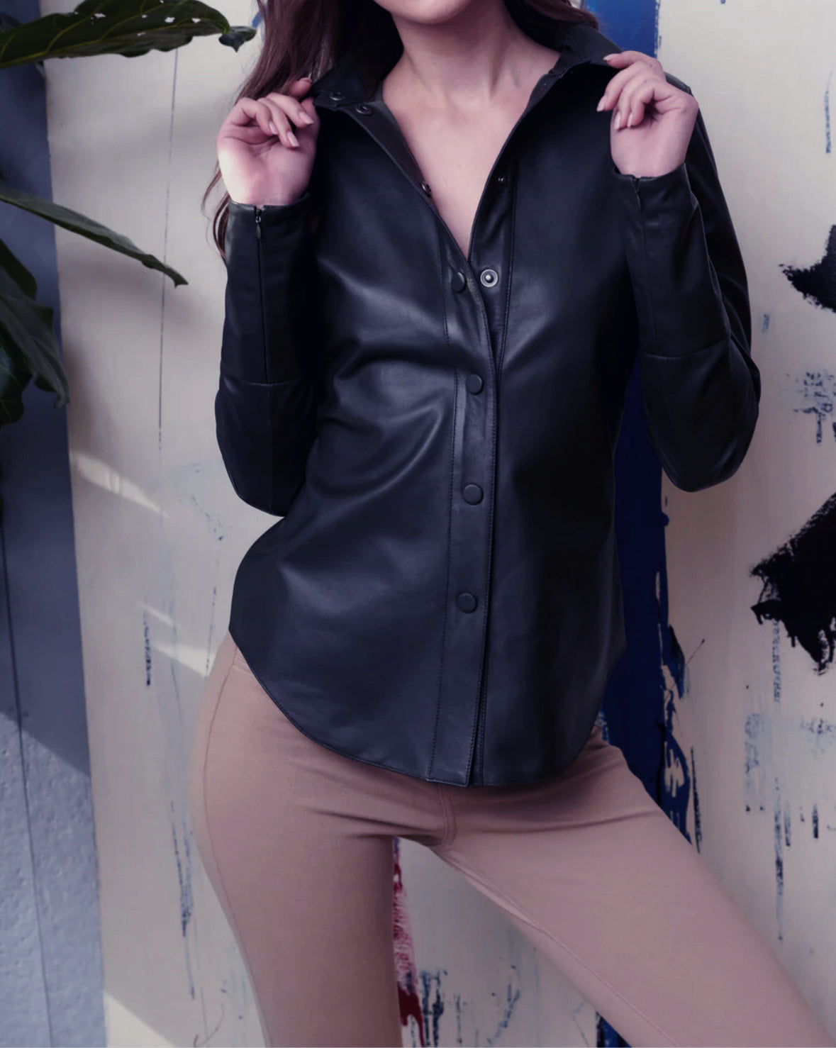Women's Casual Leather Shirt – Stylish and Comfortable