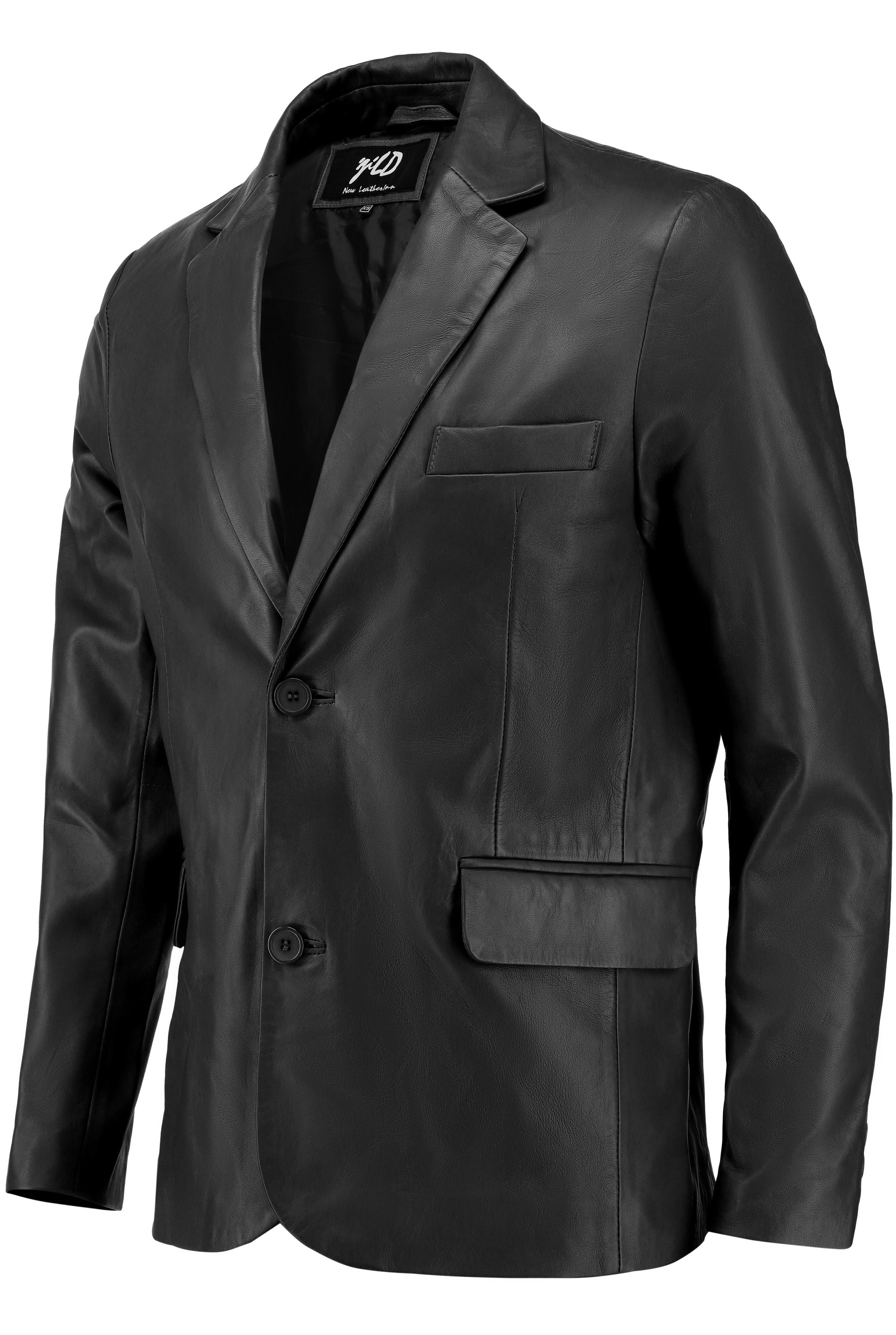 Men’s Casual Leather Blazer with Hidden Stitching