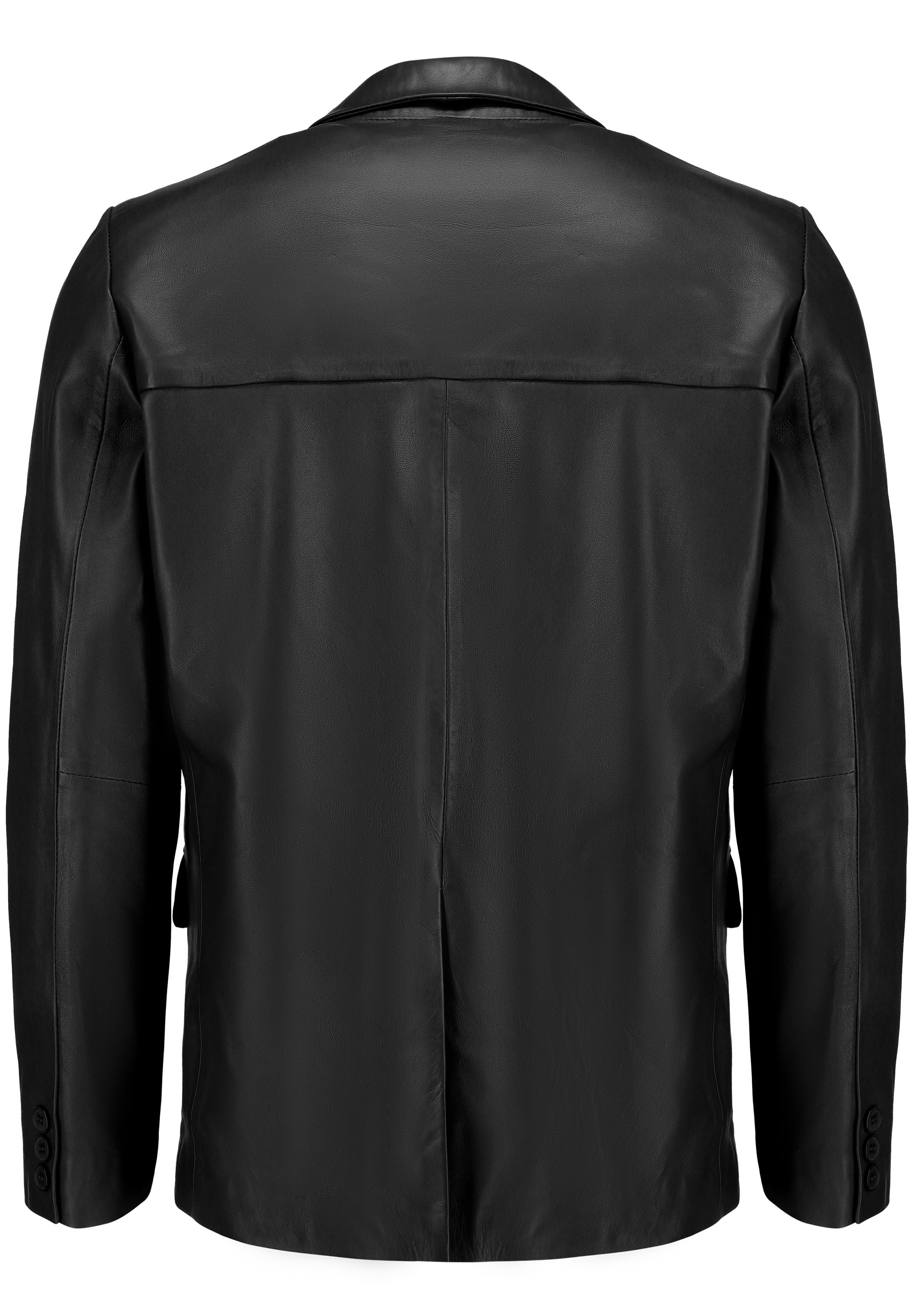 Sleek Men's Leather Blazer – Invisible Stitching Casual Look