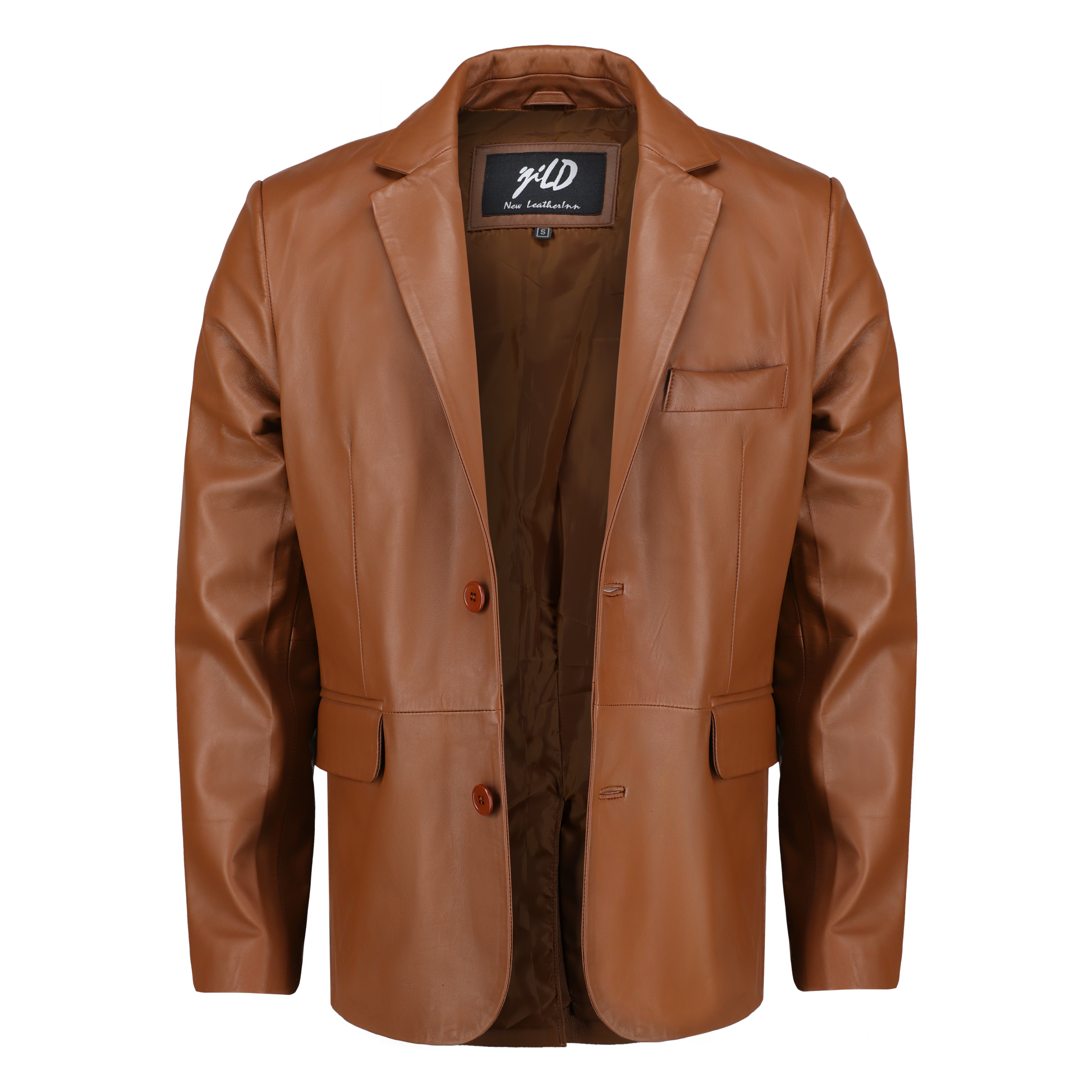 Men's Leather Blazer – Invisible Stitching, Casual Style