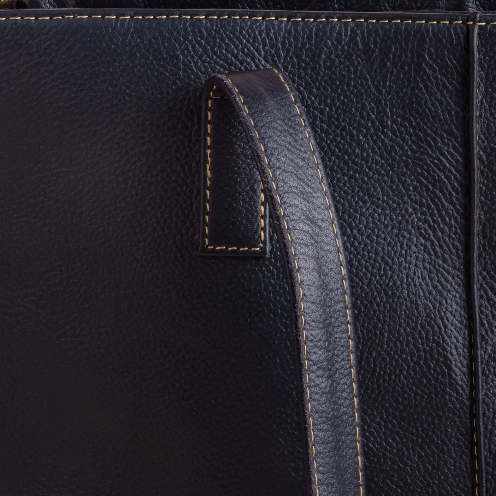 Everyday Womens Midnight Blue Leather Zipper Tote Bag