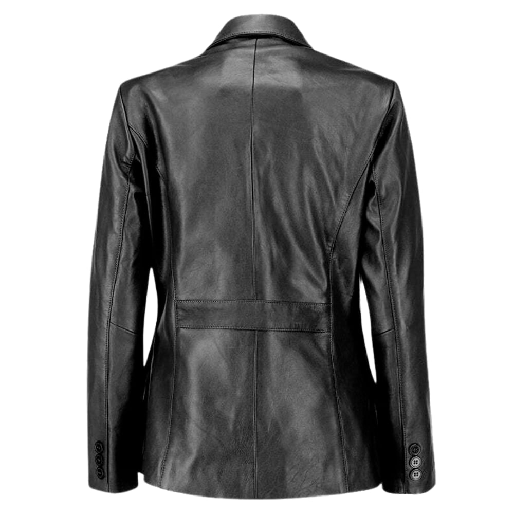 Women's Jild Classic Lambskin Black Leather Blazer