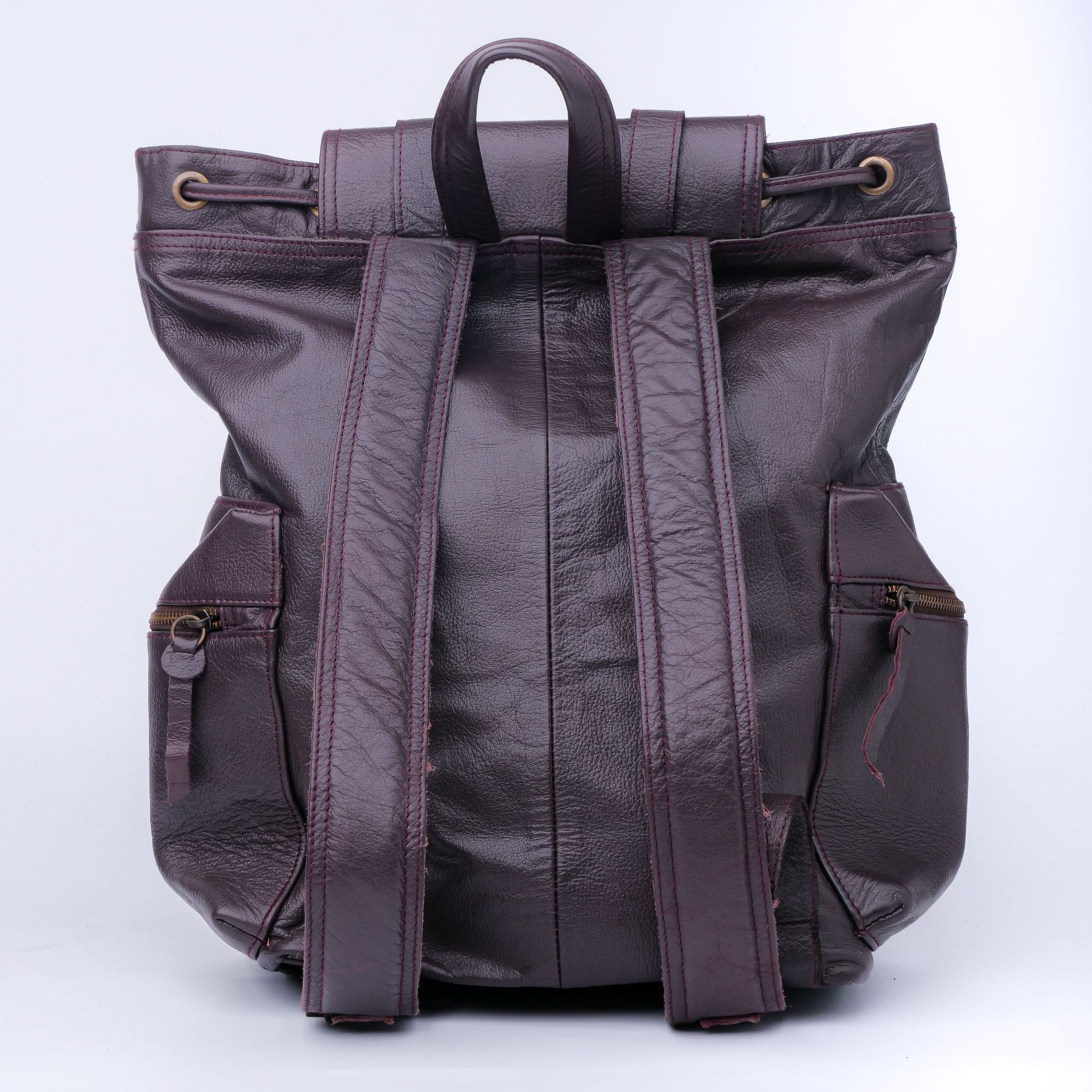 Chestnut Leather Backpack Travel Laptop Office Bag