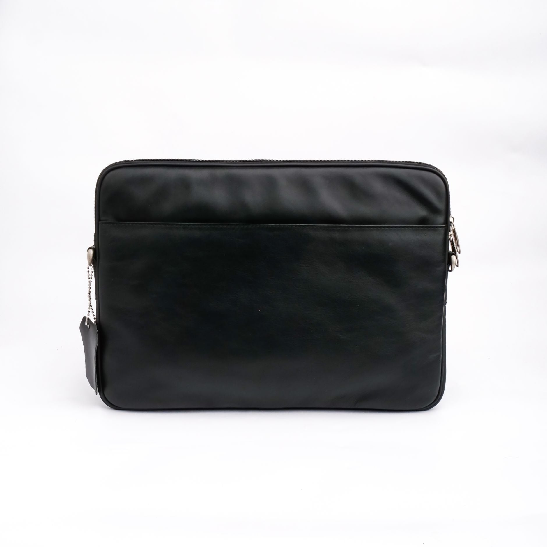 The Folio Sleek Slim Black Leather Laptop Bag