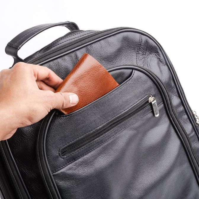 Trio Black Leather Backpack