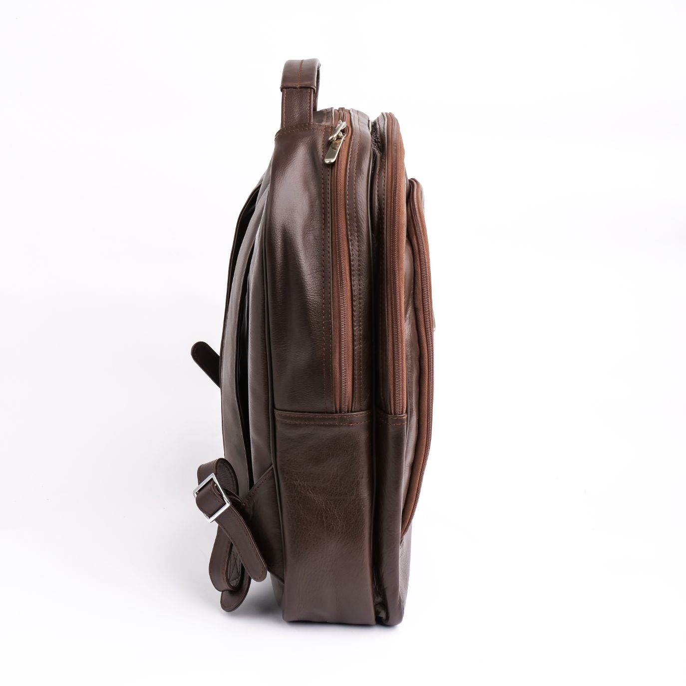 Trio Brown Leather Backpack