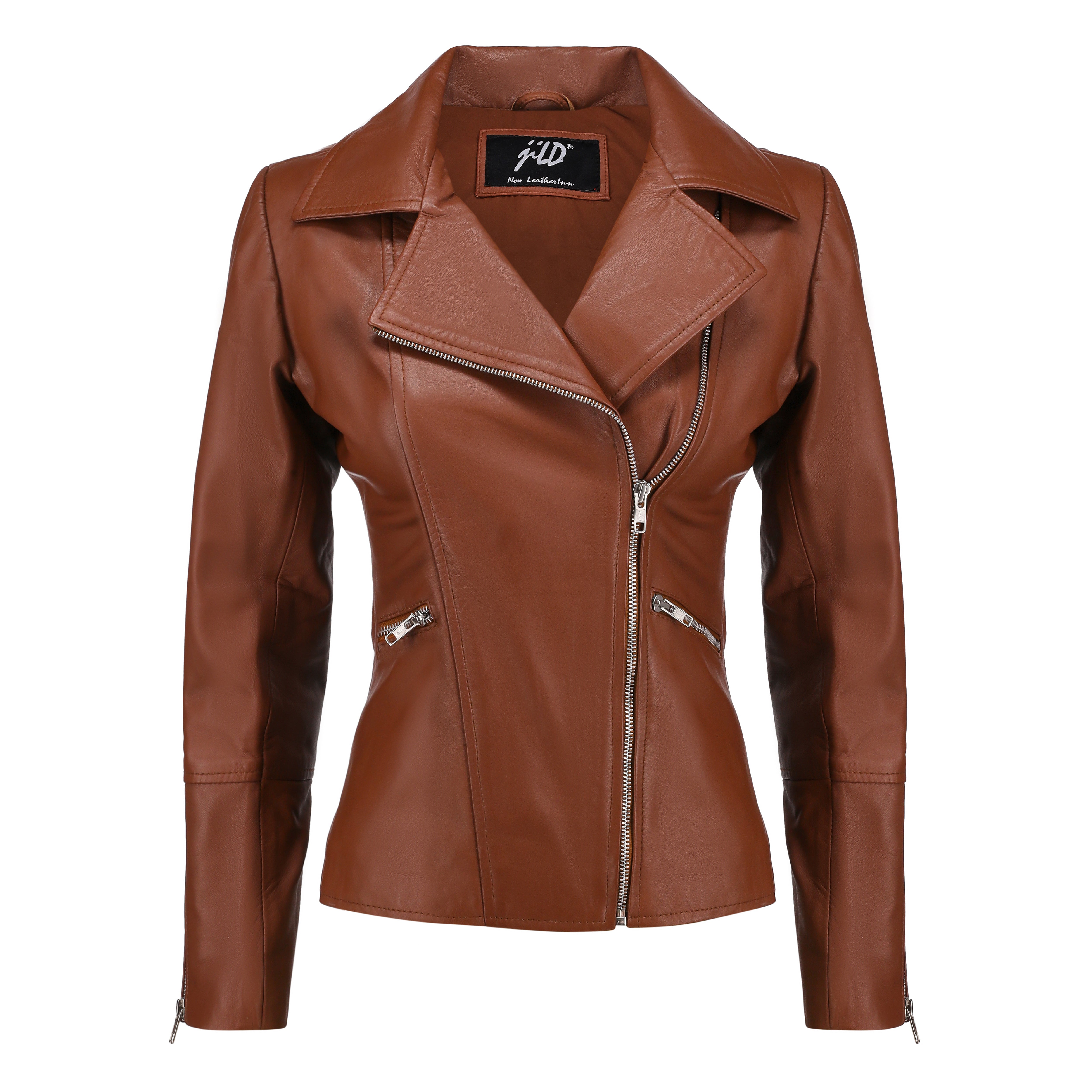 White Asymmetrical Moto Leather Jacket for Women