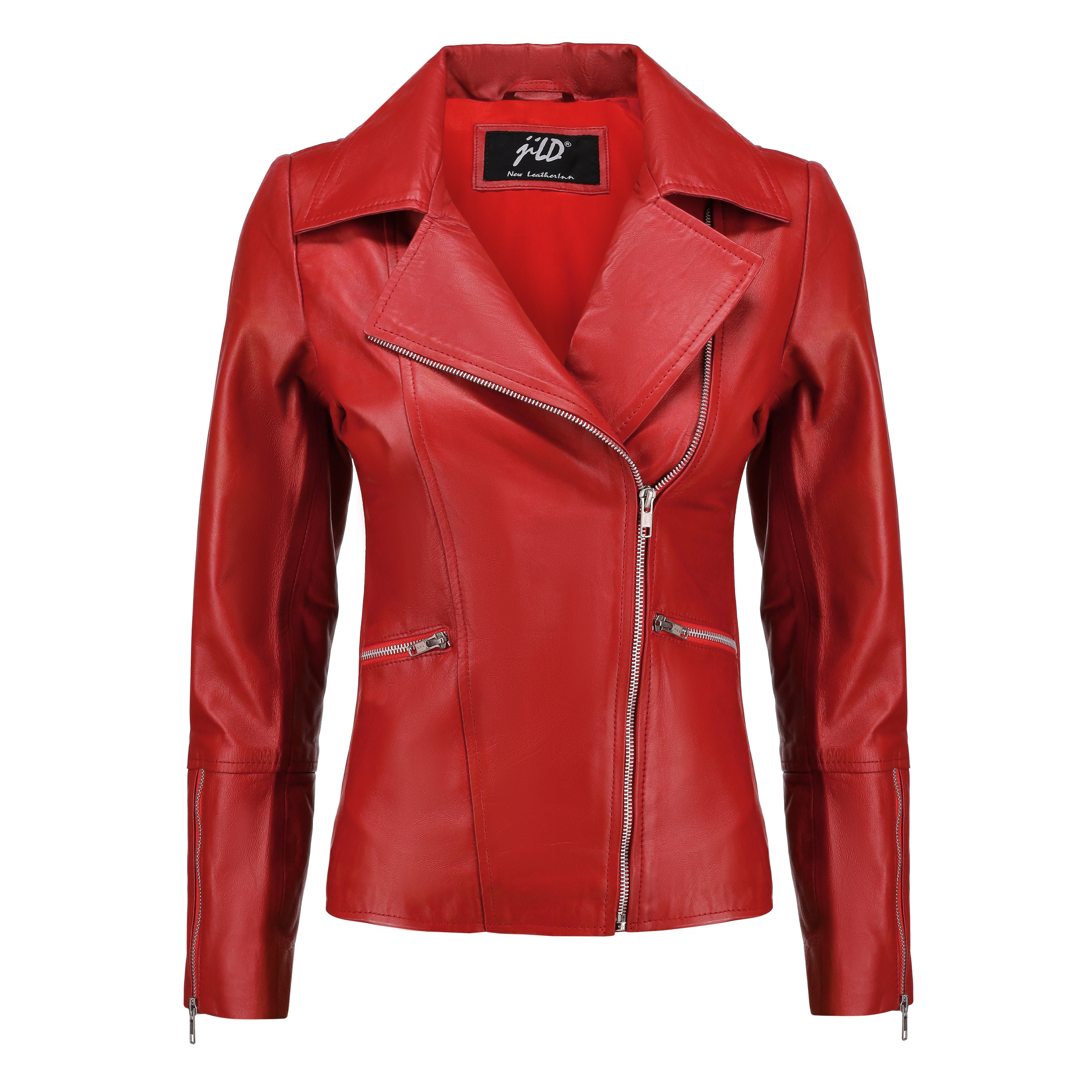 Sleek White Leather Biker Jacket for Women