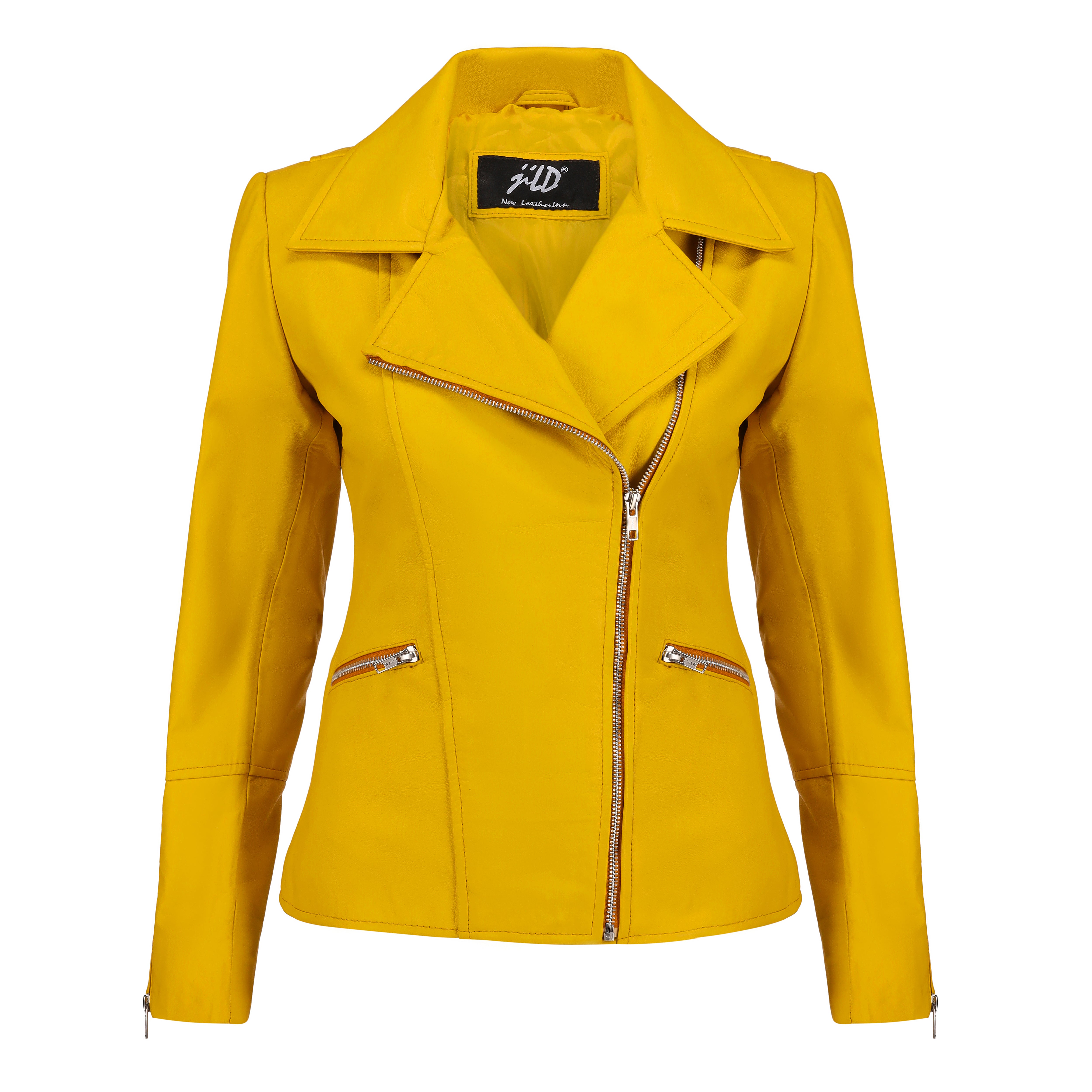 Women's Stylish White Biker Leather Jacket