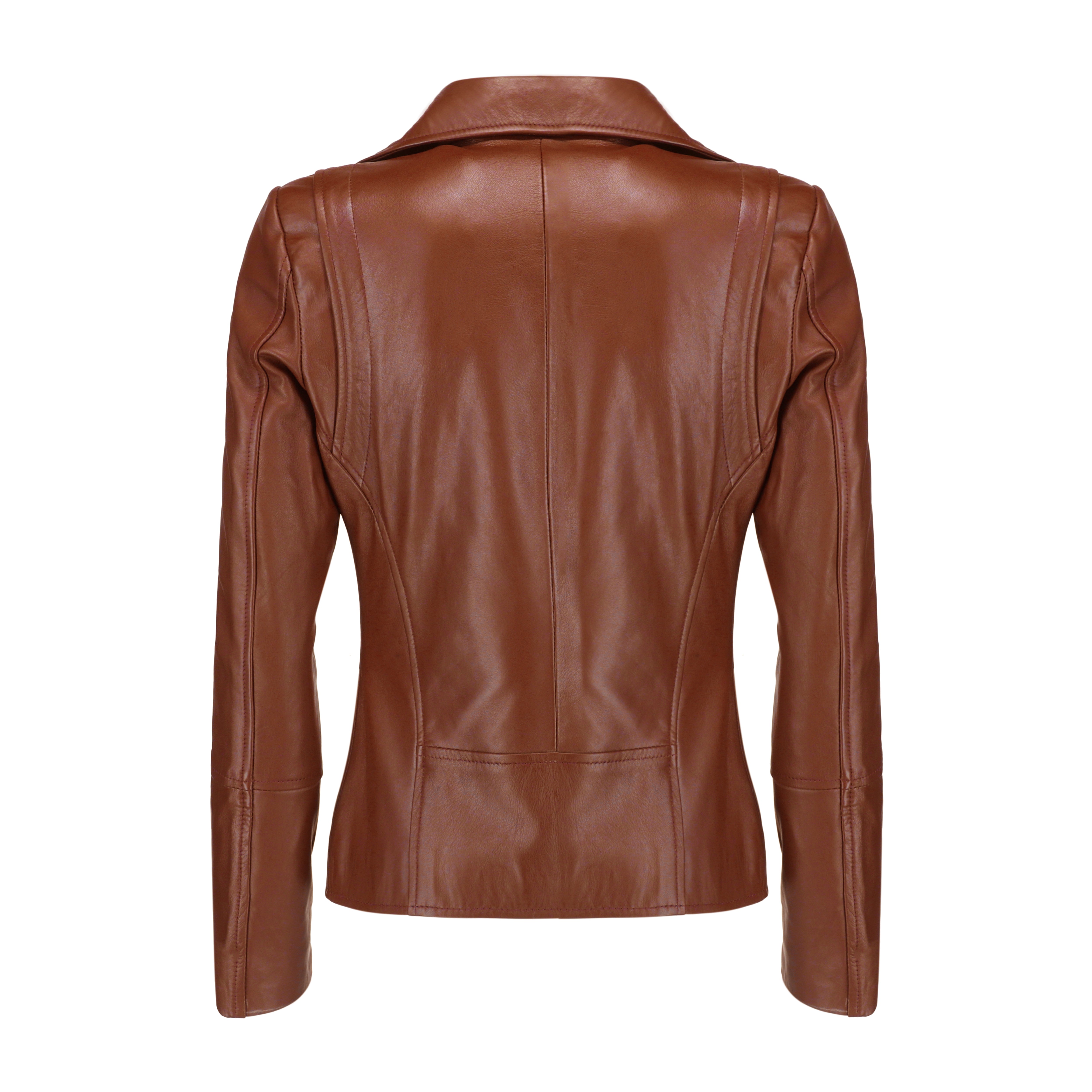 Trendy Asymmetrical Biker Jacket – Women's White Leather