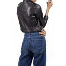 Womens Black Cropped Leather Jacket