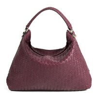 Handmade Woven Burgundy Leather Bag – Original Design

