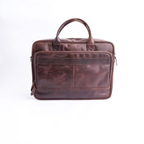 Everyday Companion Leather Laptop Bag-Vintage Midnight Brown