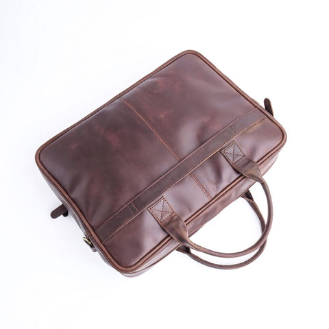 Everyday Companion Leather Laptop Bag-Vintage Midnight Brown