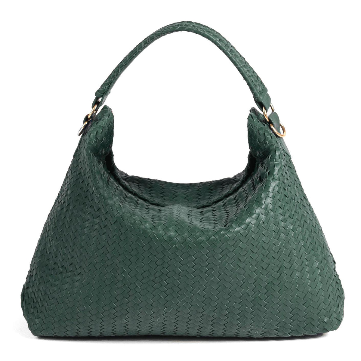 Handmade Woven Original Green Leather Bag
