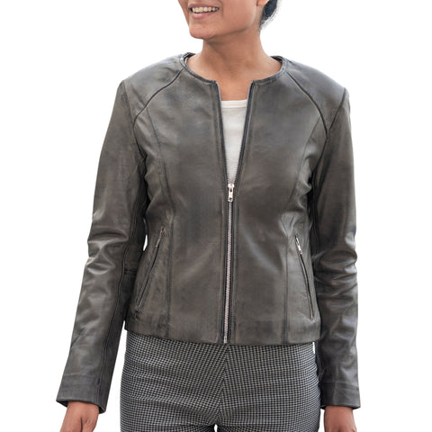 Womens Basic Everyday Leather Jacket