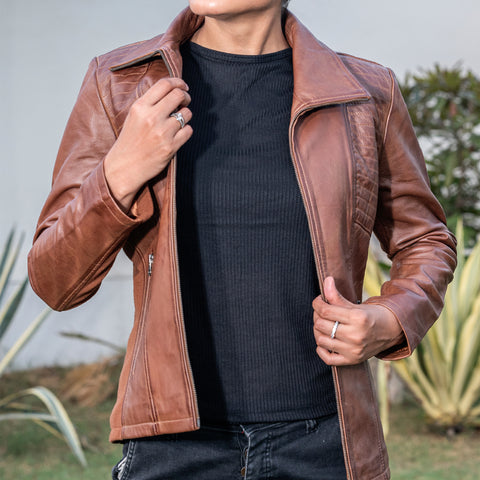 Classic Women’s Real Leather Jacket