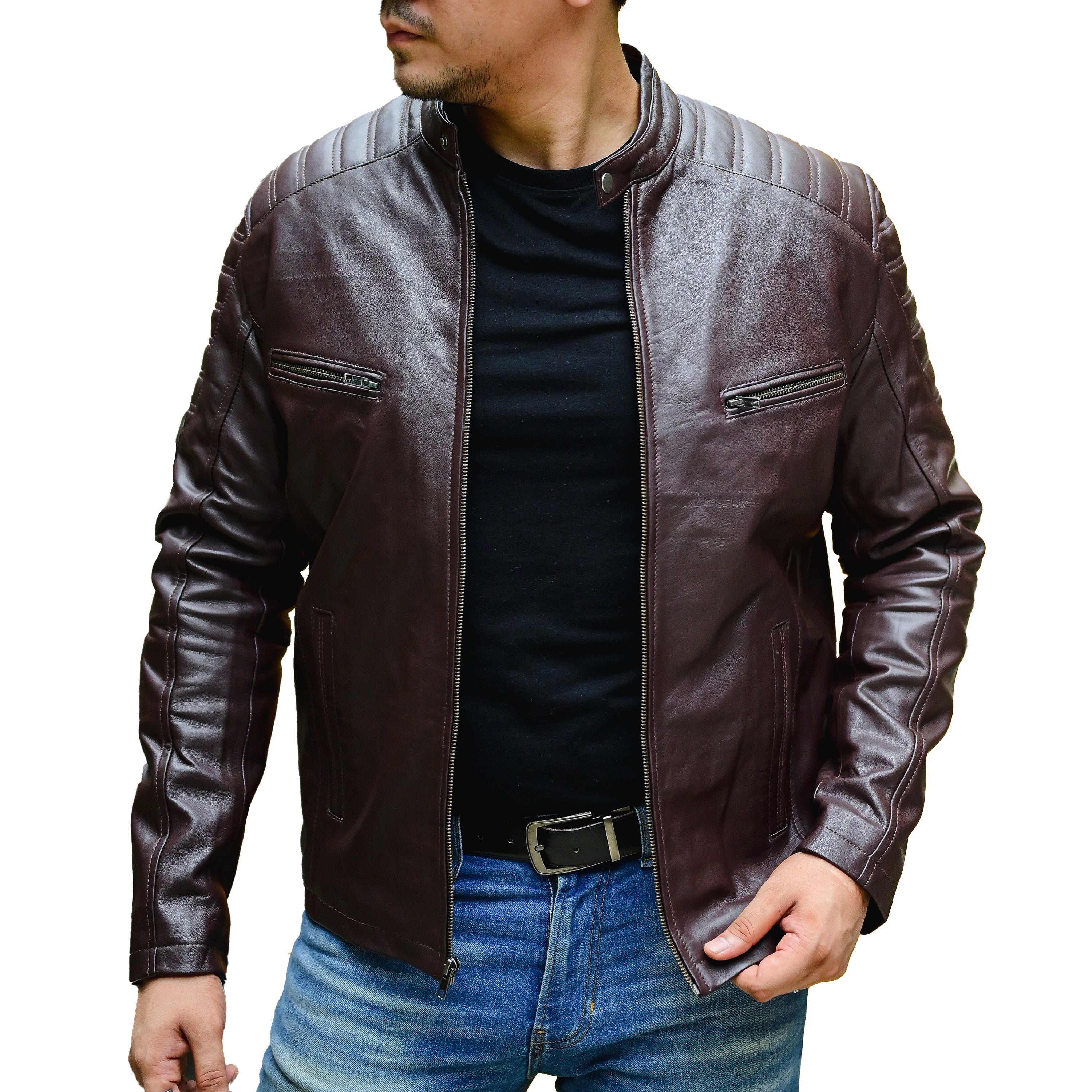 Jild Biker Style Cafe Racer Vintage Look Motorcycle Jacket