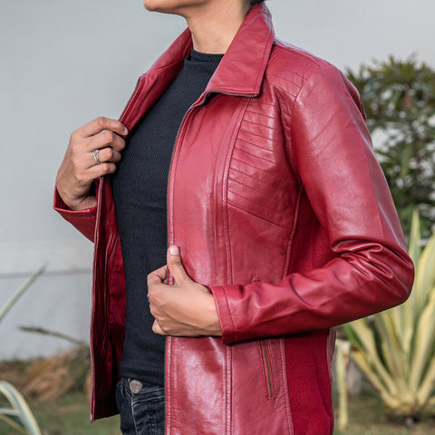 Classic Women’s Real Leather Jacket