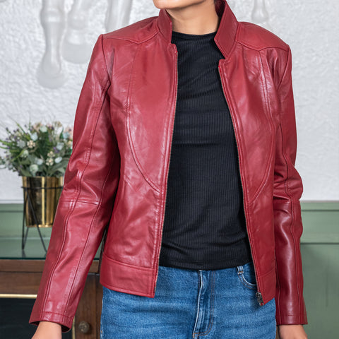 Womens Casual Leather Jacket