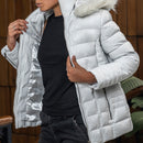 Women's Leather Puffer Jacket