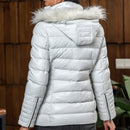 Women's Leather Puffer Jacket