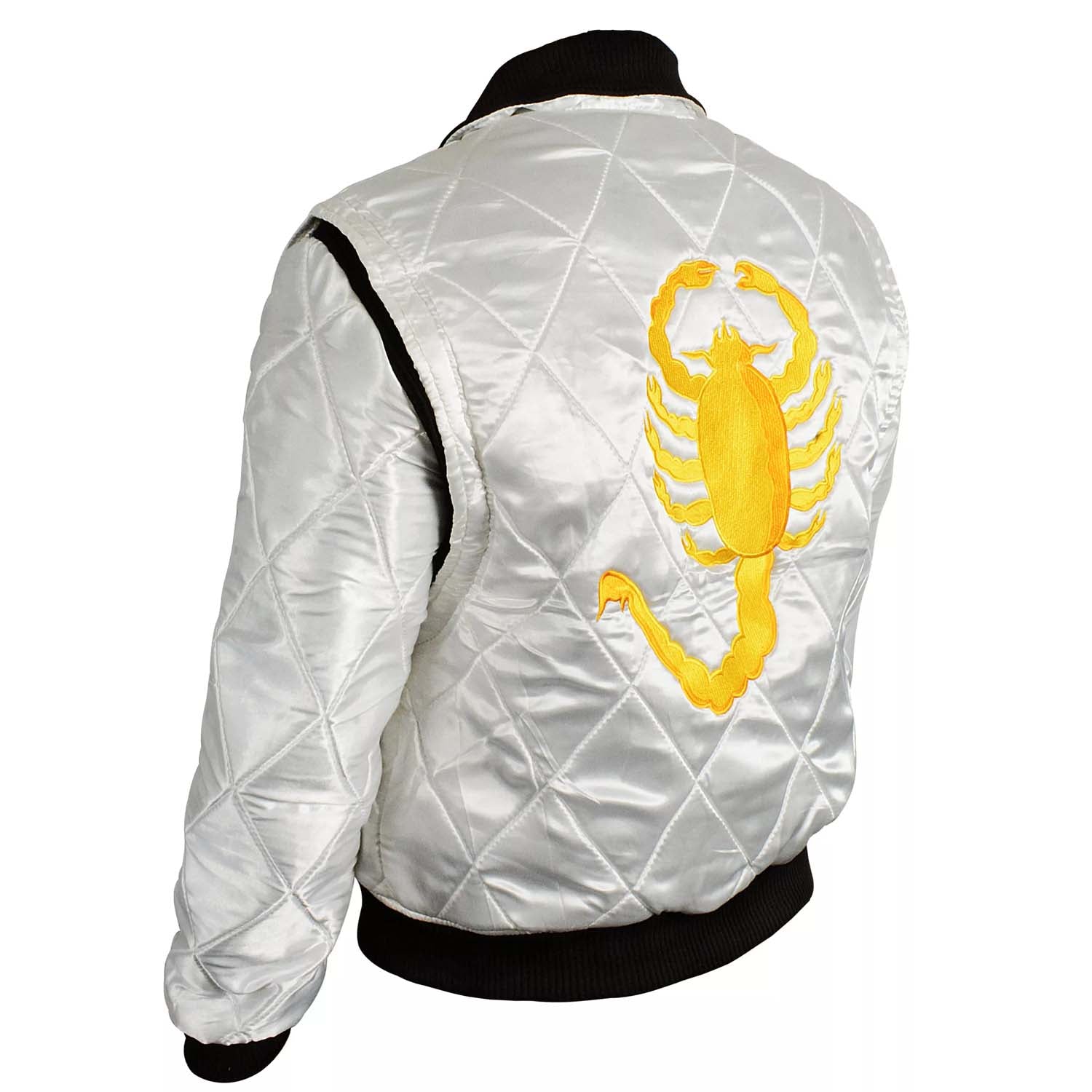 Mens Gosling White Satin Scorpion Jacket