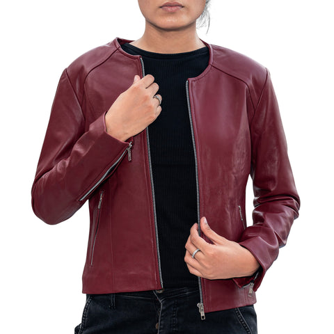 Womens Basic Everyday Leather Jacket
