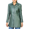 Fashionable women’s mid-length real leather coat

