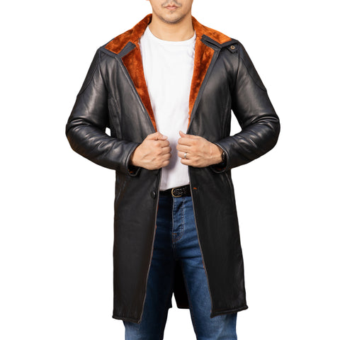 Men's Turlock Brown Shearling Leather Coat