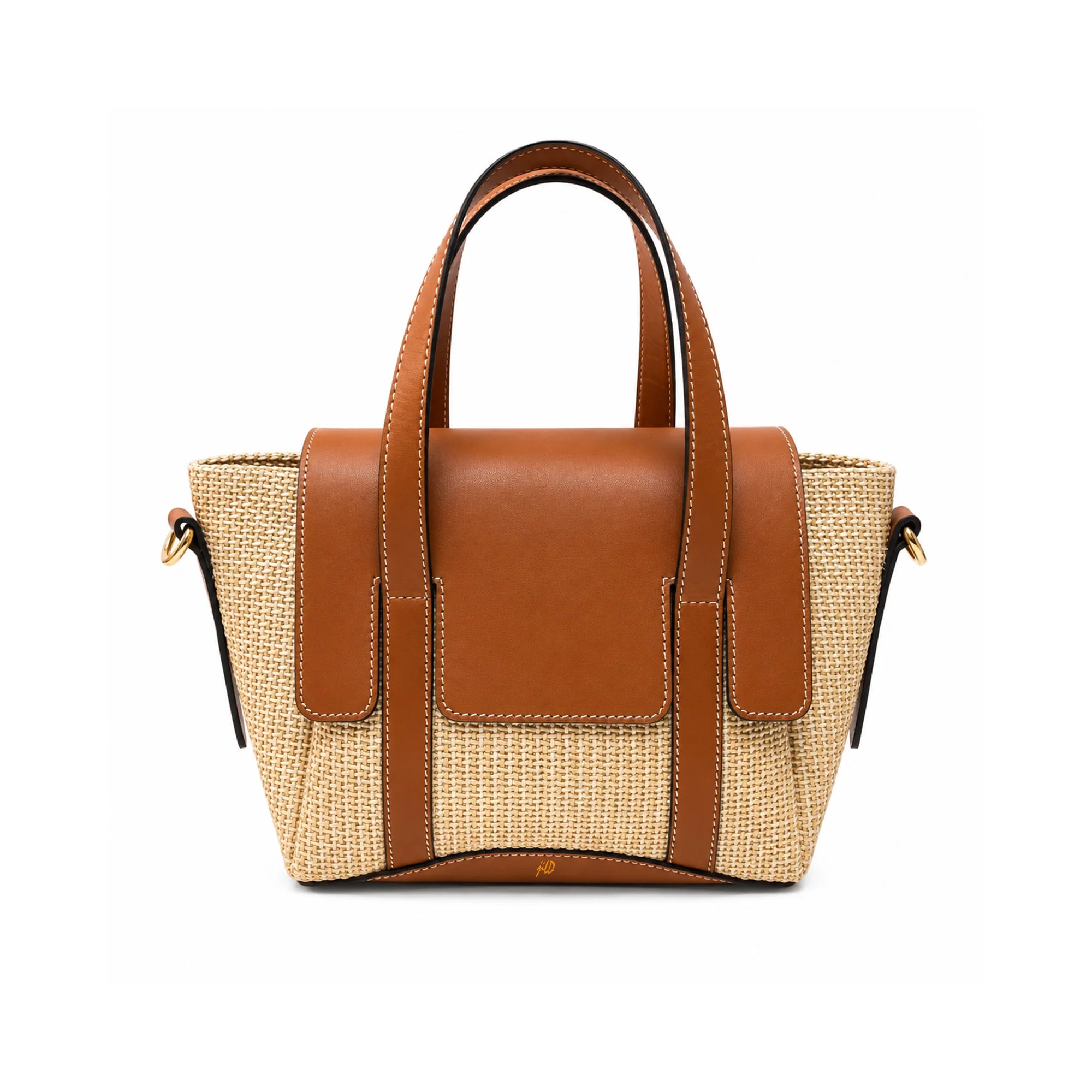 Jute Charm Flapover Bag