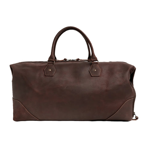 The Weekender Travel Leather Duffle Bag-Midnight Brown