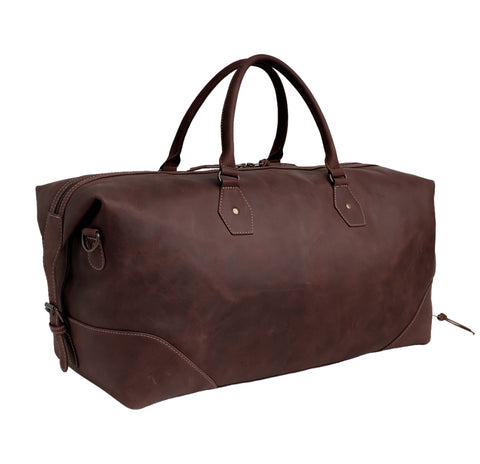 The Weekender Travel Leather Duffle Bag-Tan Brown