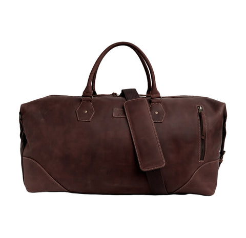 The Weekender Travel Leather Duffle Bag-Tan Brown