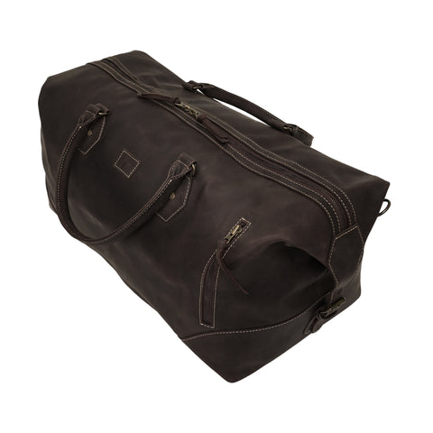 The Weekender Travel Leather Duffle Bag-Dark Brown