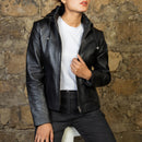 stylish black color leather 