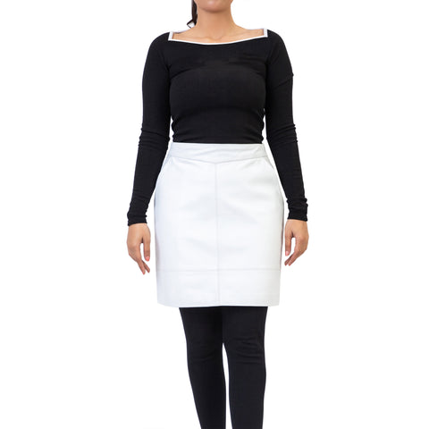 A-line High Waisted Womens Real Leather Pencil Skirt