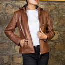 brown leather jacket by jild leather
