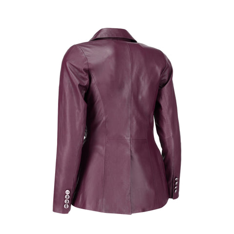 Women's Kim Kardashian Double Breasted Brown Leather Blazer