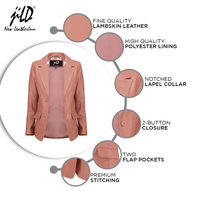 Jild Women's Jild Classic Lambskin Pink Leather Blazer – Jildleather