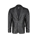 Men's Croco Printed Black Leather Blazer