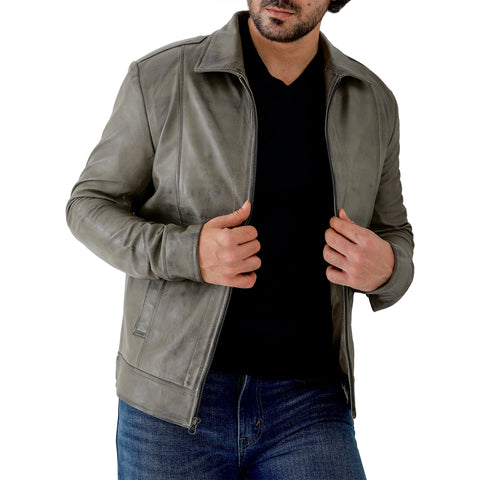 Jild Men's Classic Leather Jacket