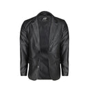 Men's Croco Printed Black Leather Blazer
