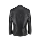 Men's Croco Printed Black Leather Blazer