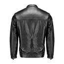 Mens Pure Sheep Leather Zipper Front Pockets Jacket