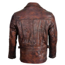Mens Captain America Biker Brown Leather Jacket
